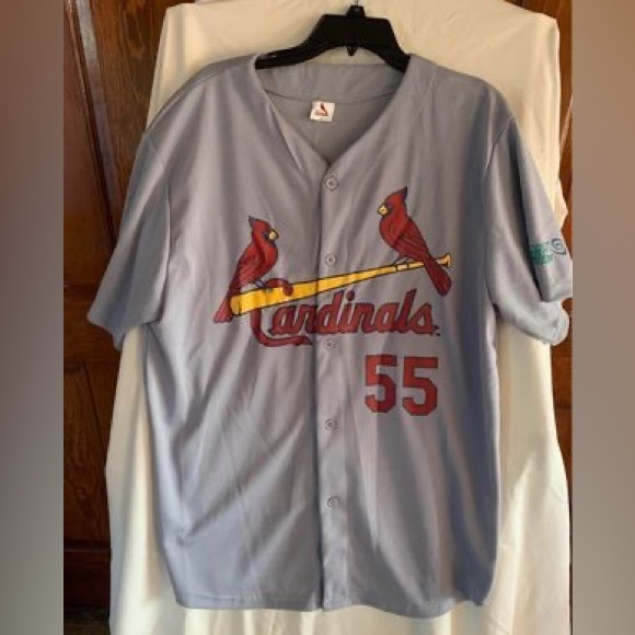 MLB Stephen Piscotty #55 Gray Road St. Louis Cardinals Baseball Jersey- men’s XL - Picture 1 of 4